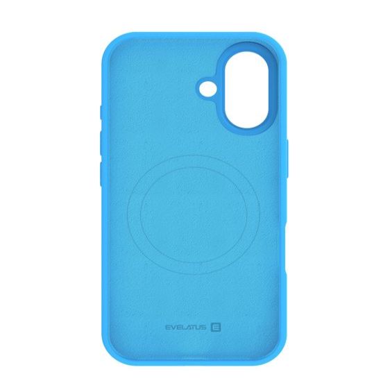 Back panel cover Evelatus Apple iPhone 16 Premium Magsafe Soft Touch Silicone Case Ultramarine