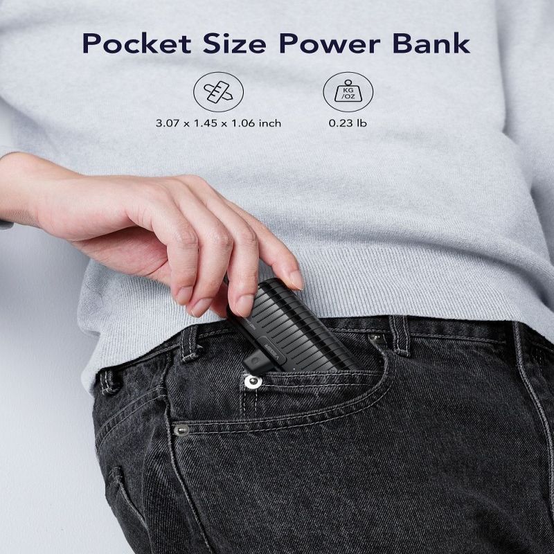 Power bank Veger  Powerbank Veger PlugOn (W0558P) PD QC3.0 2,4A 20W 5000 mAh with a built-in connector Lightning black