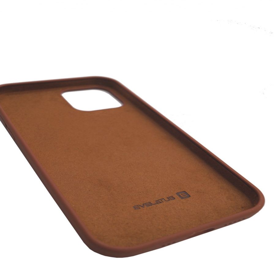 Back panel cover Evelatus Apple iPhone 12/12 Pro Premium Soft Touch Silicone Case Dark Coffee