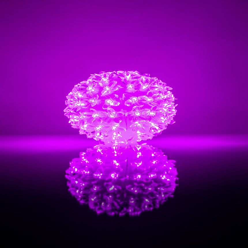 Valgustid iLike N/A Bumba ar puķēm RS-214 80LED D-13cm Purple