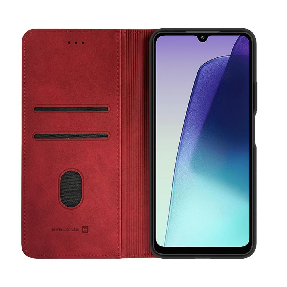 Book case Evelatus Xiaomi Redmi 14C 4G/ 14C 5G / Redmi A4 / POCO C75 PU Leather Book Case Red