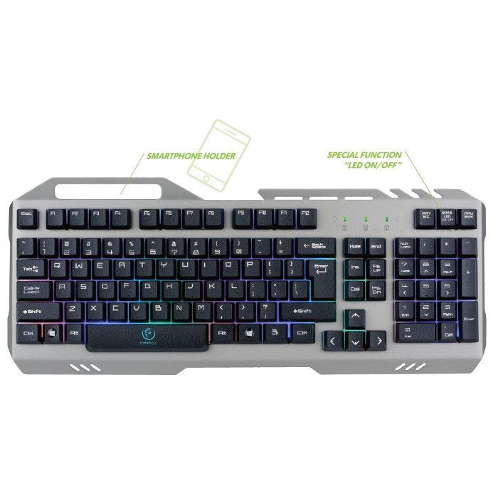 Компьютерная клавиатура Rebeltec Universal Gaming Keyboard Discovery Metal Grey
