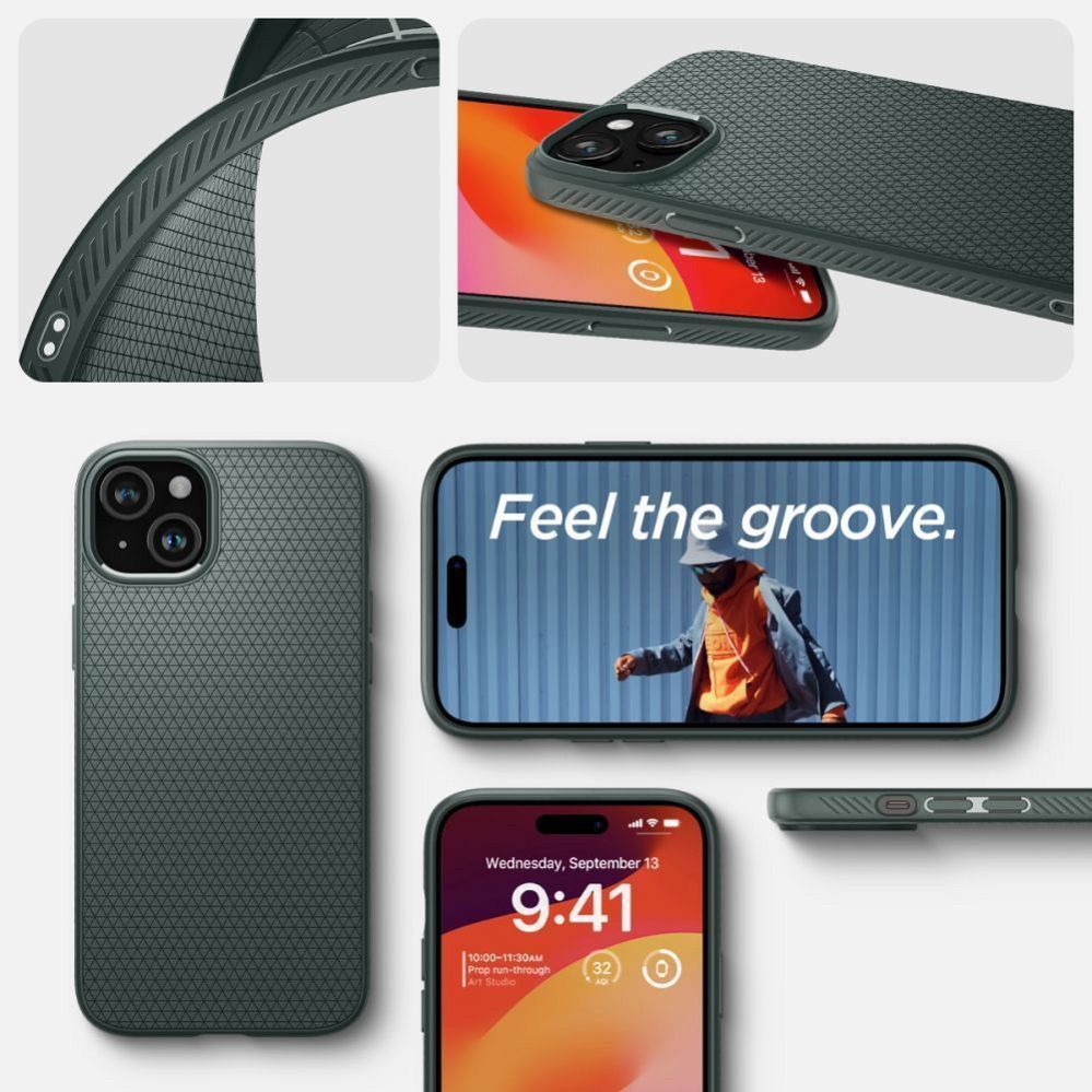 Tagakaaned Spigen  SPIGEN case LIQUID AIR for IPHONE 15 abyss green