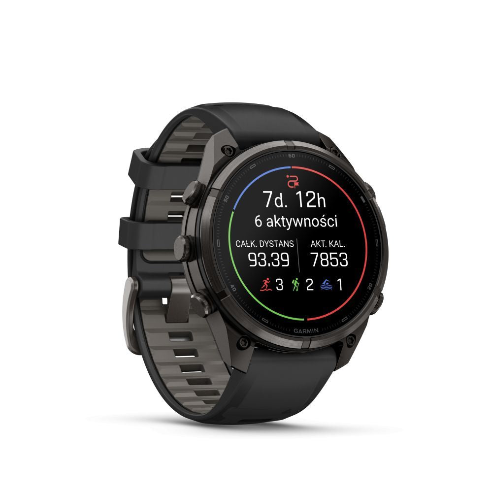 Nutikell Garmin  Fenix 9 Pro – 47mm
Carbon Gray DLC Titanium with Black/Pebble Grey Silicone Band