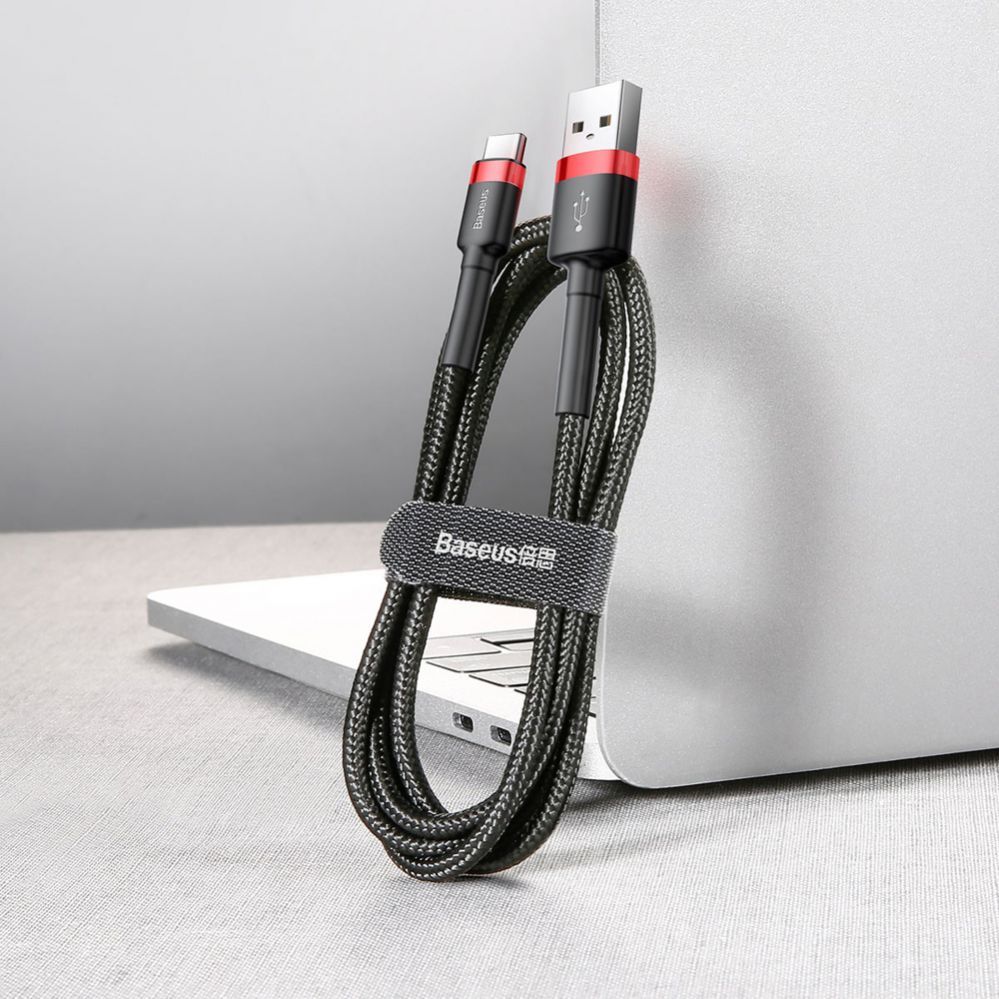 Kaabel Baseus  Baseus Cafule USB-A / USB-C QC 3.0 3A cable 1 m - black and red