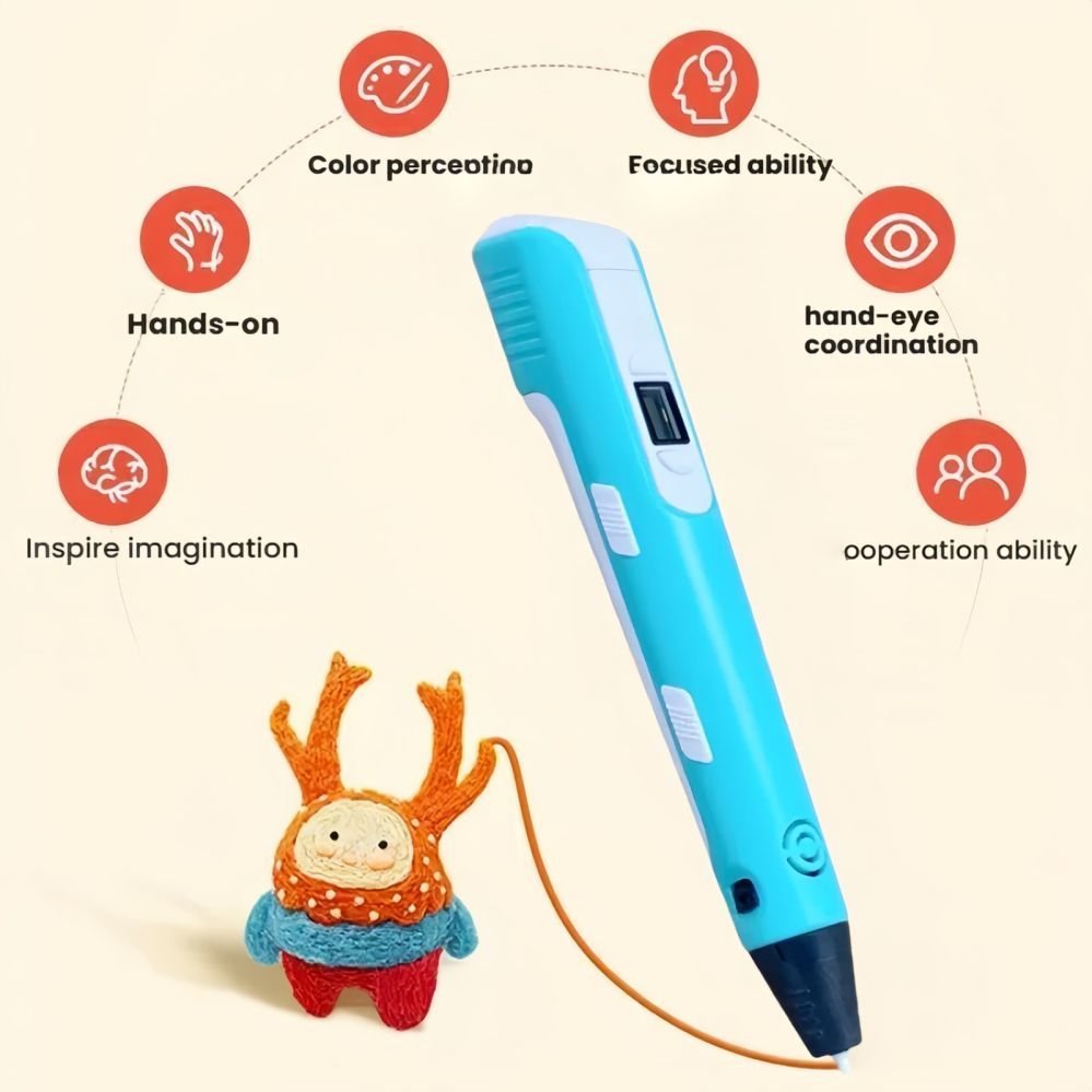 Mänguasjad iLike  3D Printing Pen with LCD Display | Ultimate Multicolor 3D Printer Pen Purple