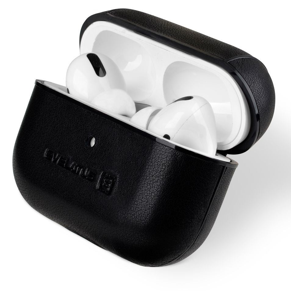 Korpus kõrvaklappidele Evelatus Apple AirPods Pro Leather Protective Case Black