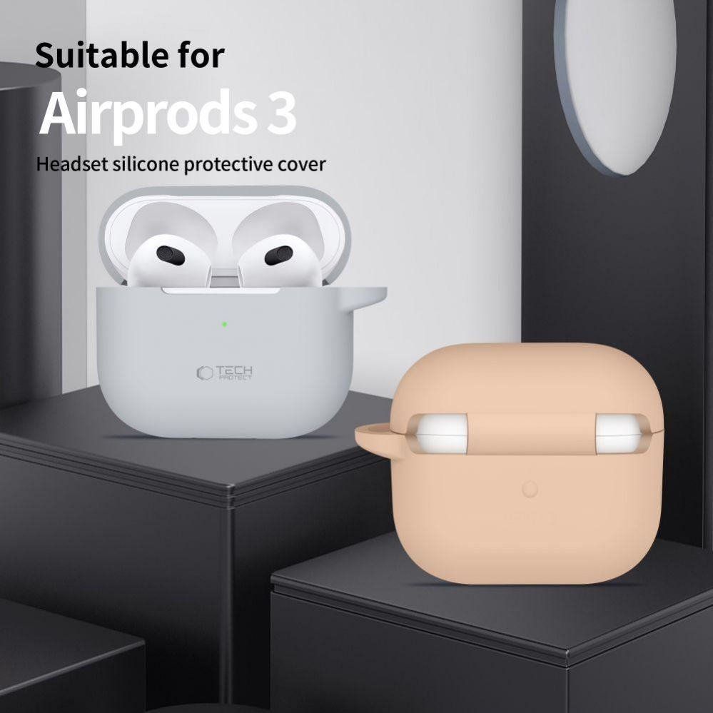Headphone case Tech-Protect Apple AirPods 3 Silicone Hook Case Black