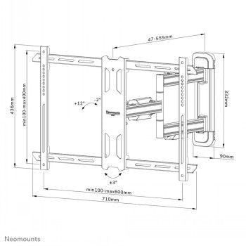 Кронштейн для телевизора NEOMOUNTS BY NEWSTAR  NEOMOUNTS SELECT SCREEN WALL MOUNT (FULL MOTION, 3 PIVOTS, VESA 600X400)