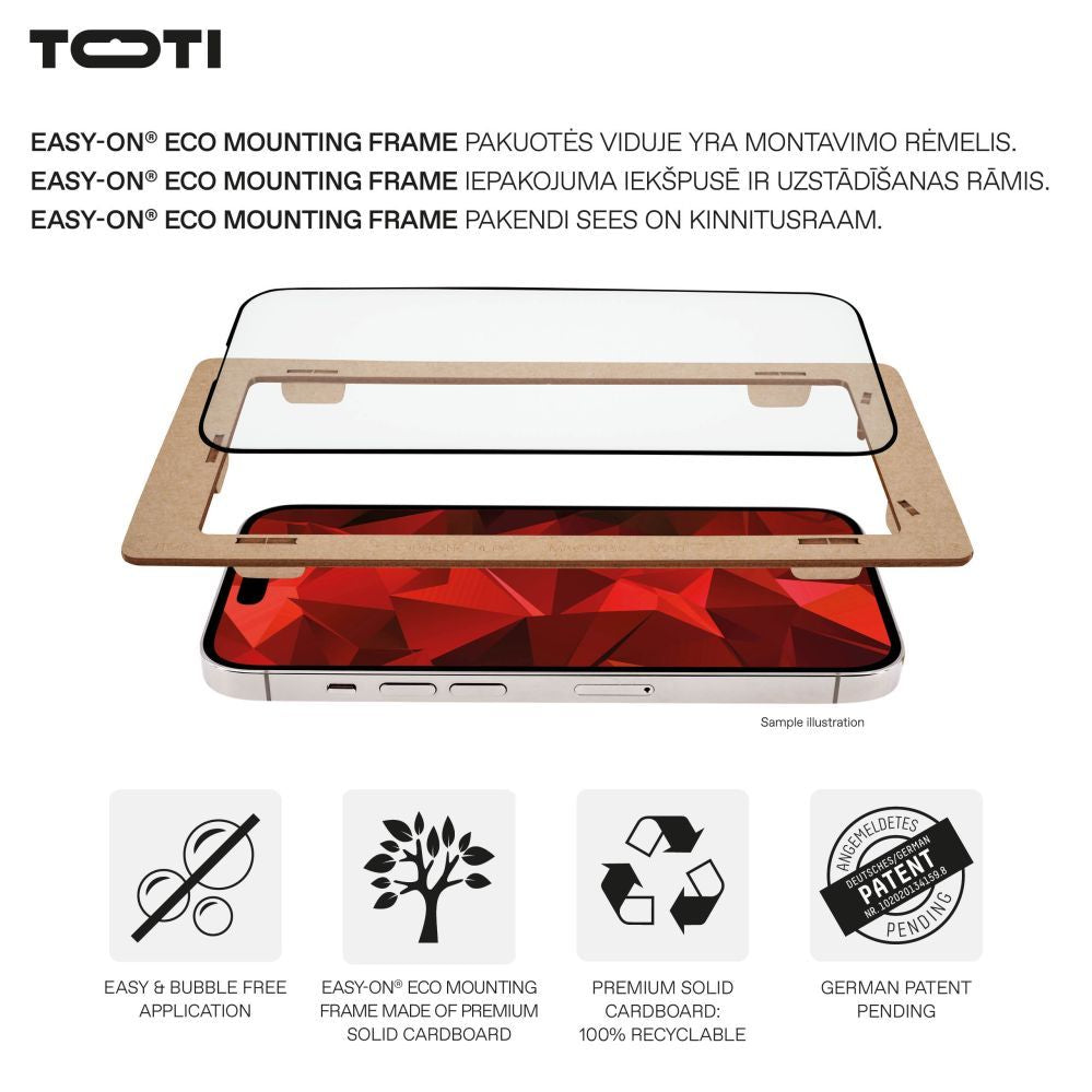 Protective glass toti premium  PREMIUM TEMPERED screen protector glass 3D full cover for Apple iPhone 17 Pro Max