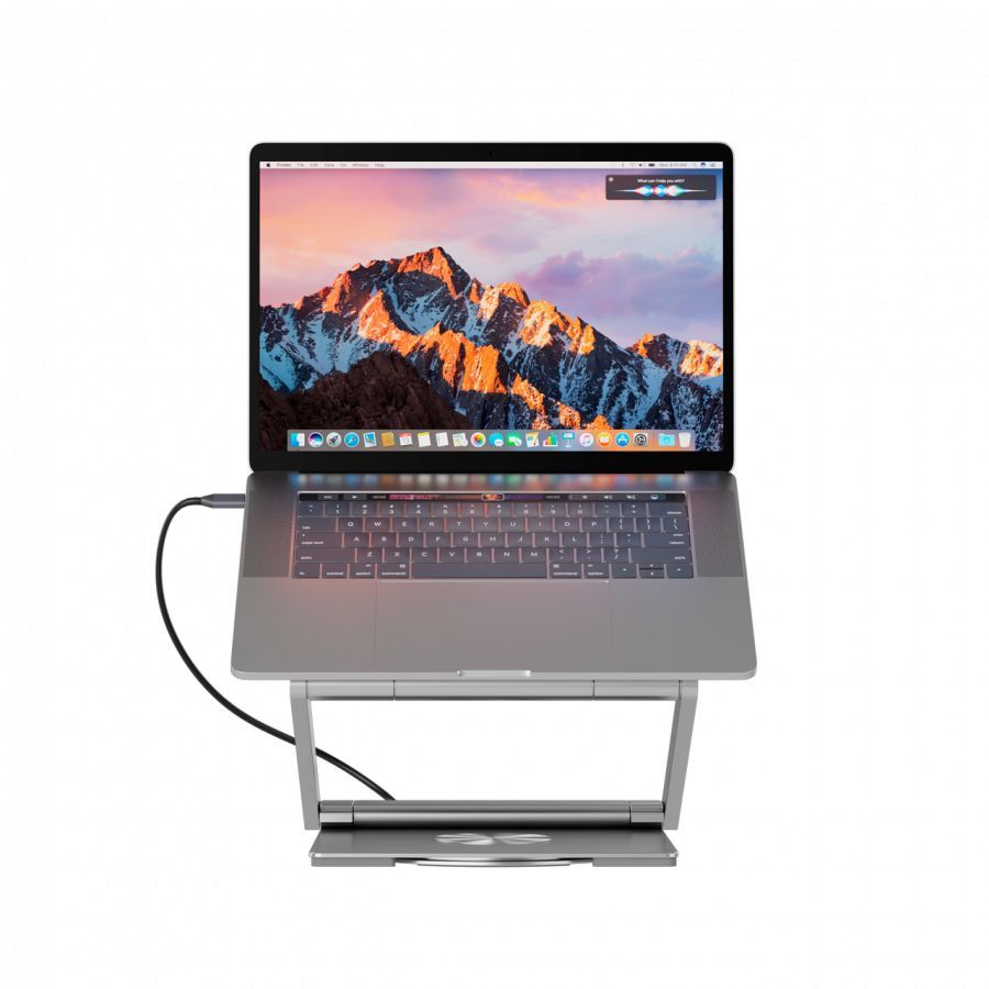 Üleminek Canyon  Canyon Laptop stands with hub, TYPE C F to HDMI2.0+2USB3.0+USBC3.0+RJ45+PD, TYEP C TO C cable 1m white with Emarker: HUSB332A, Material: Aluminum case+ABS+PS, Size: 245x240x27.2+/-0.3mm, Weight:1304g
