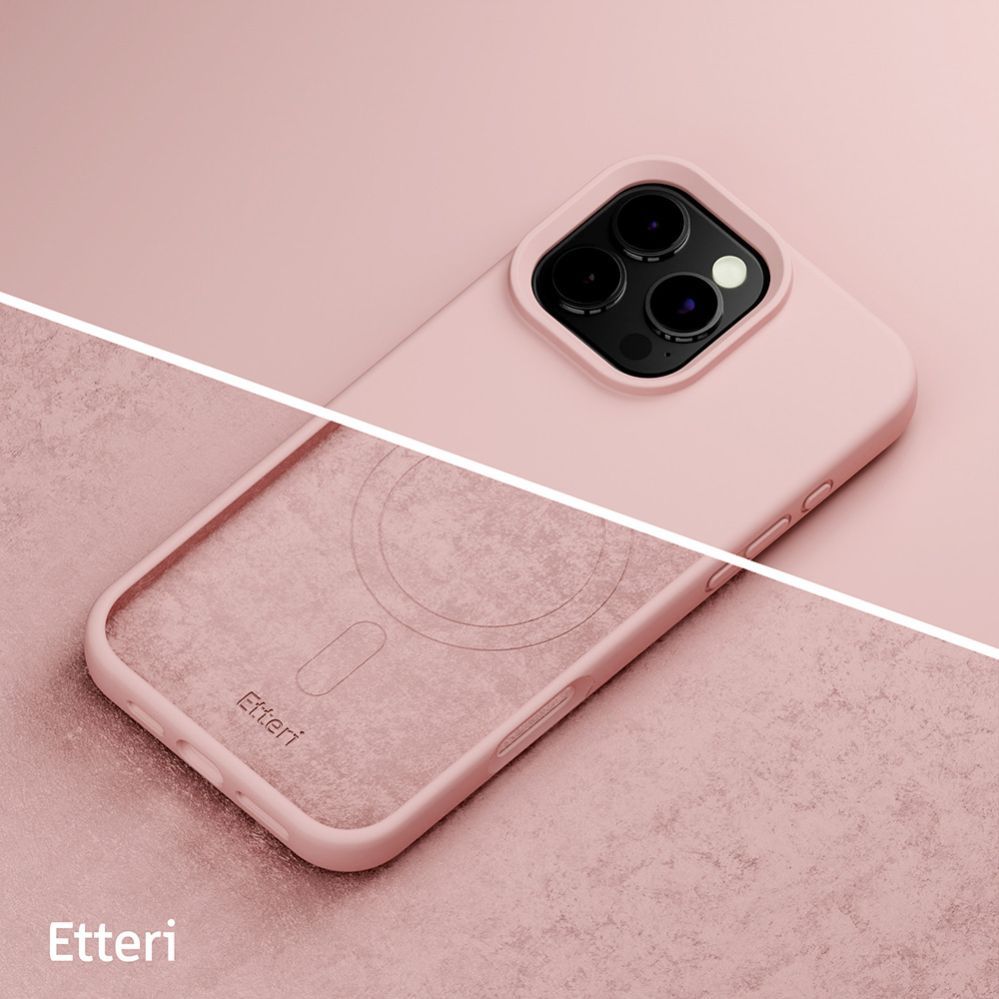 Чехол на заднюю панель etteri  Etteri Silicone Mag case for iPhone 16 Pro 6,3" light pink
