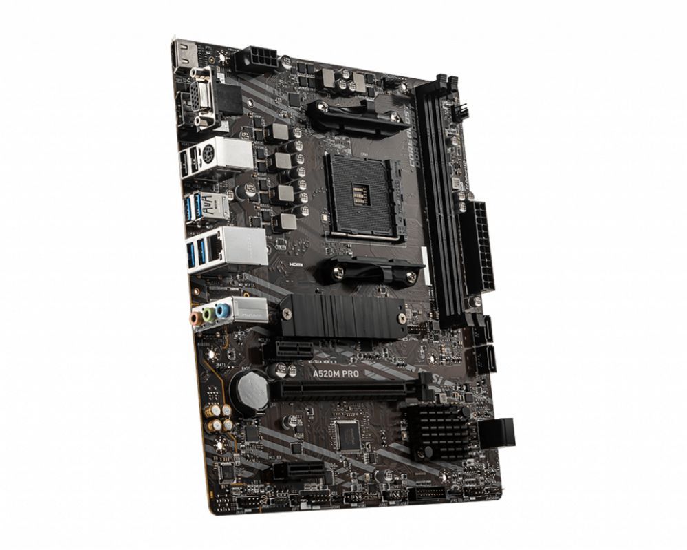 Материнская плата для процессоров Intel MSI  A520M PRO Processor family AMD, Processor socket AM4, DDR4, Memory slots 2, Chipset AMD A, Micro ATX