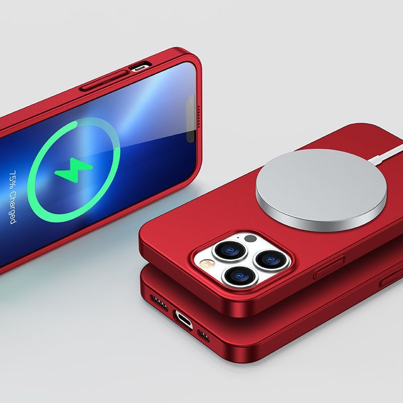 Чехол на заднюю панель Joyroom - Joyroom 360 Full Case front and back cover for iPhone 13 Pro Max + tempered glass screen protector red (JR-BP928 red)