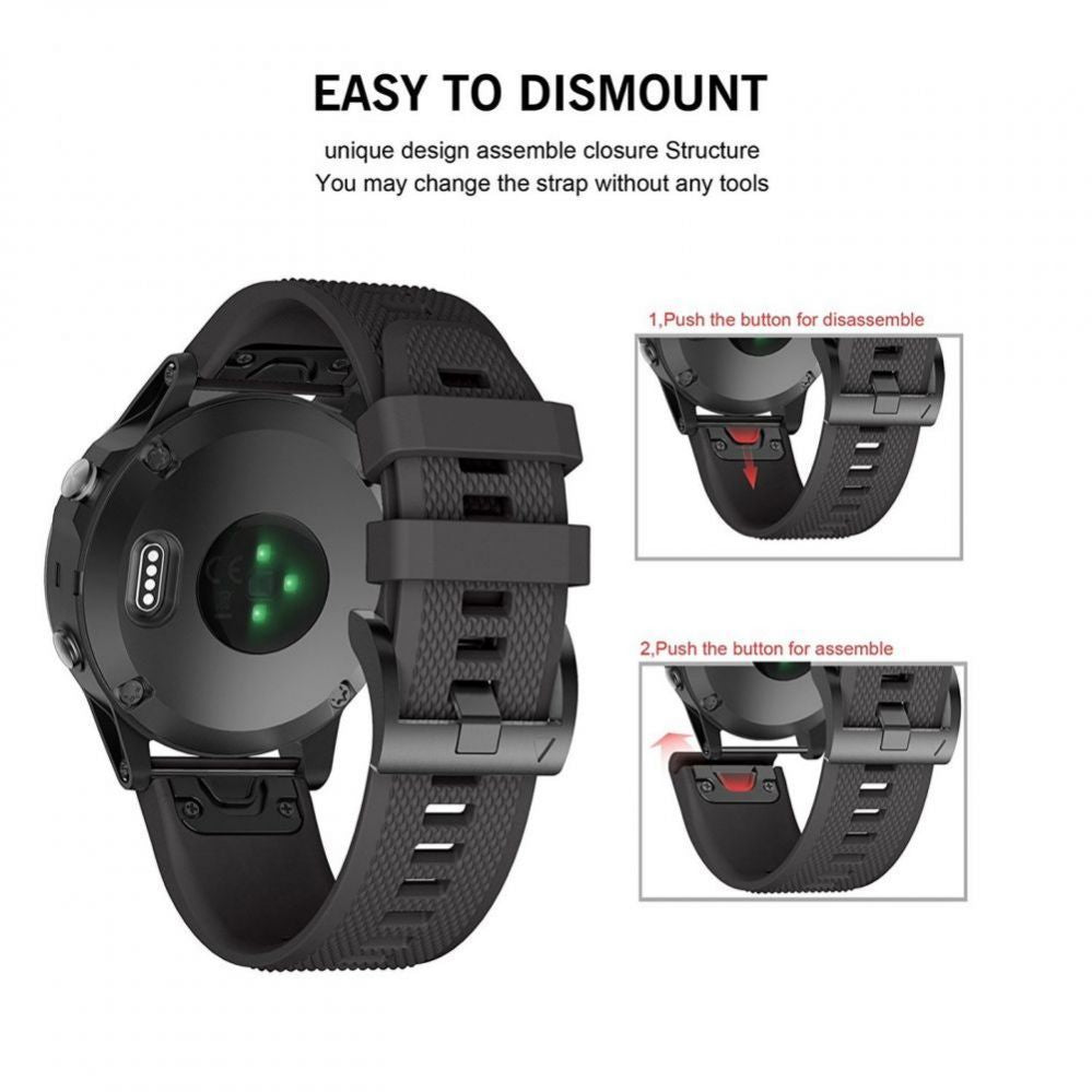 Rihm Tech-Protect  Tech-Protect Smooth Strap for Garmin Fenix 3 / 5X / 3HR / 5X Plus / 6X / 6X Pro / 7X - Black