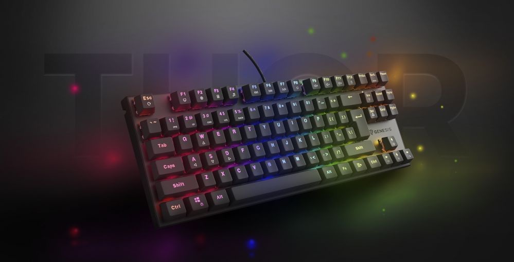 Компьютерная клавиатура Genesis  THOR 303 | Mechanical Gaming Keyboard | Wired | US | Black | USB Type-A | Outemu Peach Silent