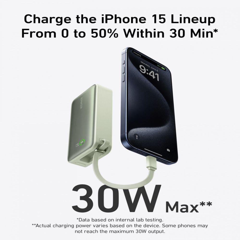 Väline aku Anker  545 Nano Power Bank 10000mAh, PD 30W, Green |