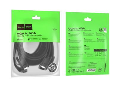 Kaabel Hoco  US11 VGA male to VGA male HD data cable(L=2M) Black