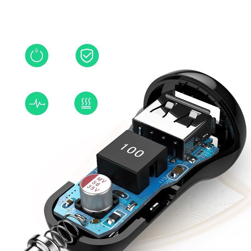 Autolaadijad Ugreen  Ugreen car charger 2x USB 24W 4.8 A (2x 2.4 A) black (50875) Black