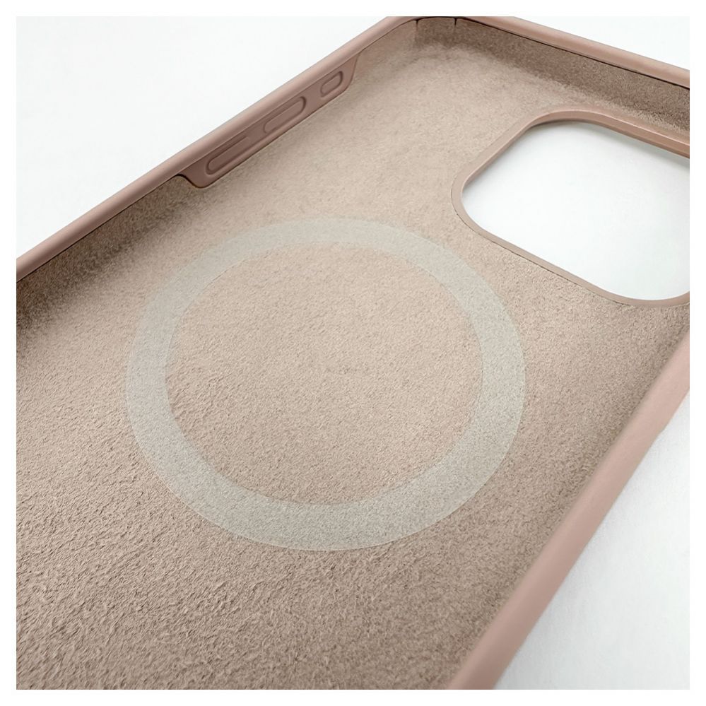 Back panel cover Evelatus Apple iPhone 15 Pro Max Premium Magsafe Soft Touch Silicone Case Pink Sand