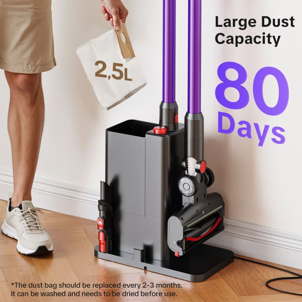 Tolmuimeja Lubluelu  Cordless Vacuum Cleaner X1000 with 2.5L Self-Emptying Dust Station