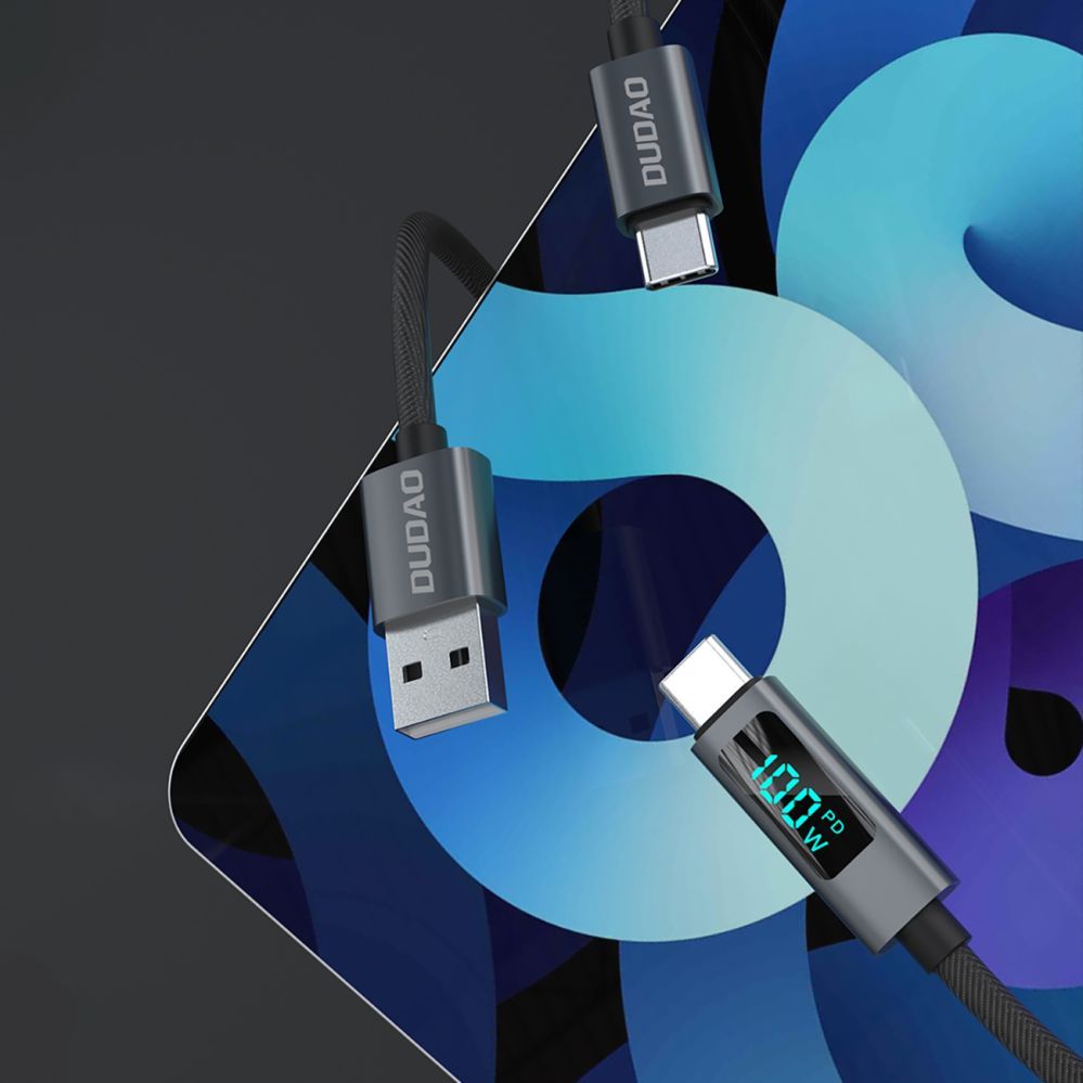 Кабель Dudao  Dudao L7C USB-C - USB-C 100W Cable with LED Display 1m - Black