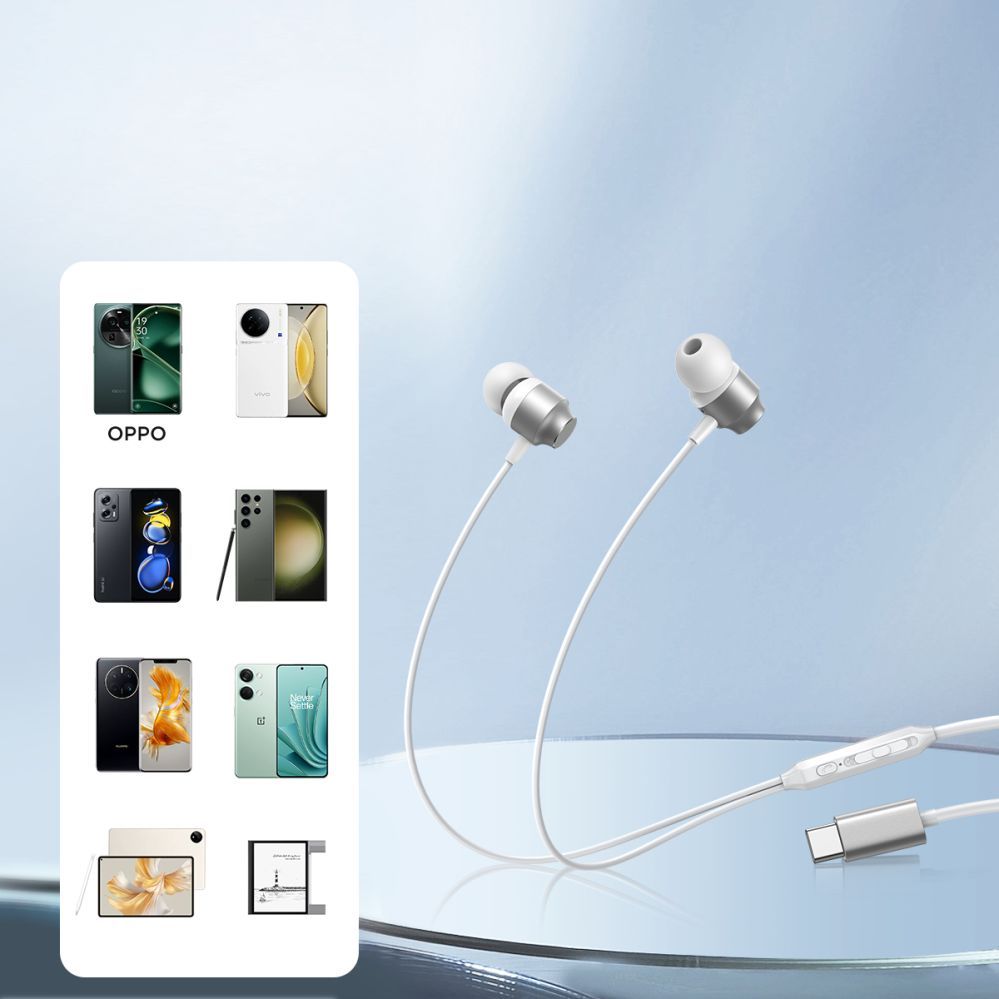 juhtmega kõlarid Joyroom  Joyroom JR-EC06 USB-C in-ear headphones - silver Silver