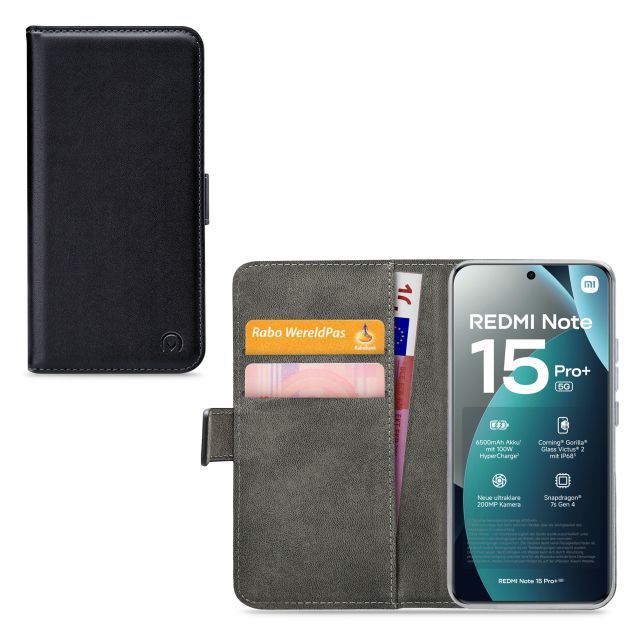 Back panel cover mobilize  Mobilize Classic Gelly Wallet Book Case Xiaomi Redmi Note 15 Pro+ 5G Black