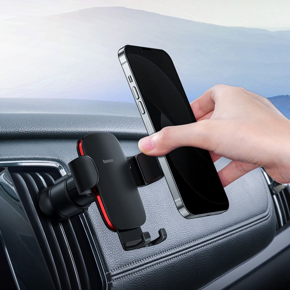 Automaatne hoidja Baseus  Baseus Metal Age II gravitational car phone holder for ventilation grille black (SUJS000001)