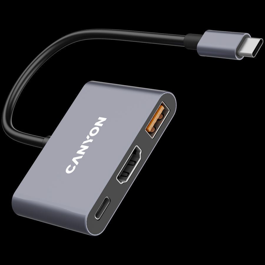 Переходник Canyon  CANYON hub DS-4 3in1 USB-C Grey