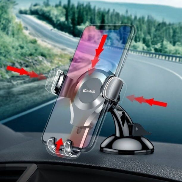 Auto holder Baseus  Baseus Osculum SUYL-XP0S gravity car holder for windshield or dashboard - silver