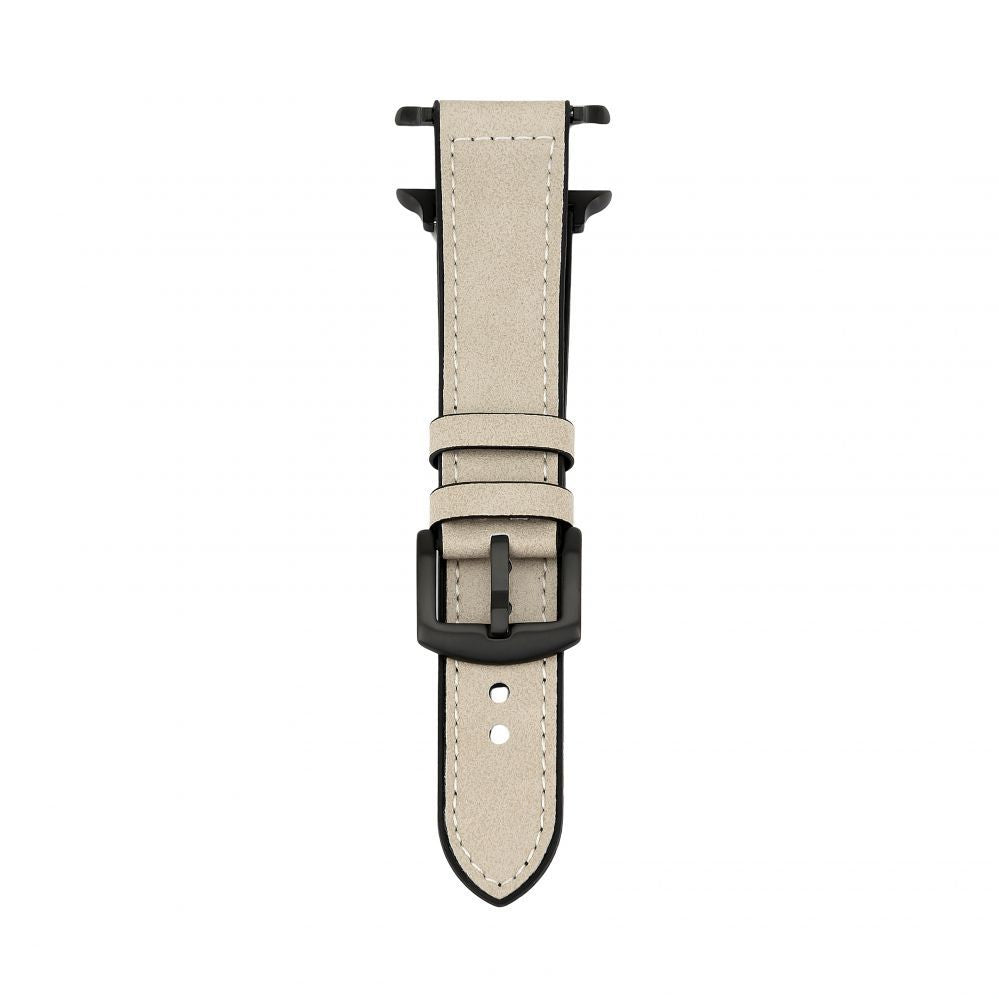 Rihm Connect  Watch 38/40/41mm Silicone patch Leather Watch Strap (132mm M/L) White