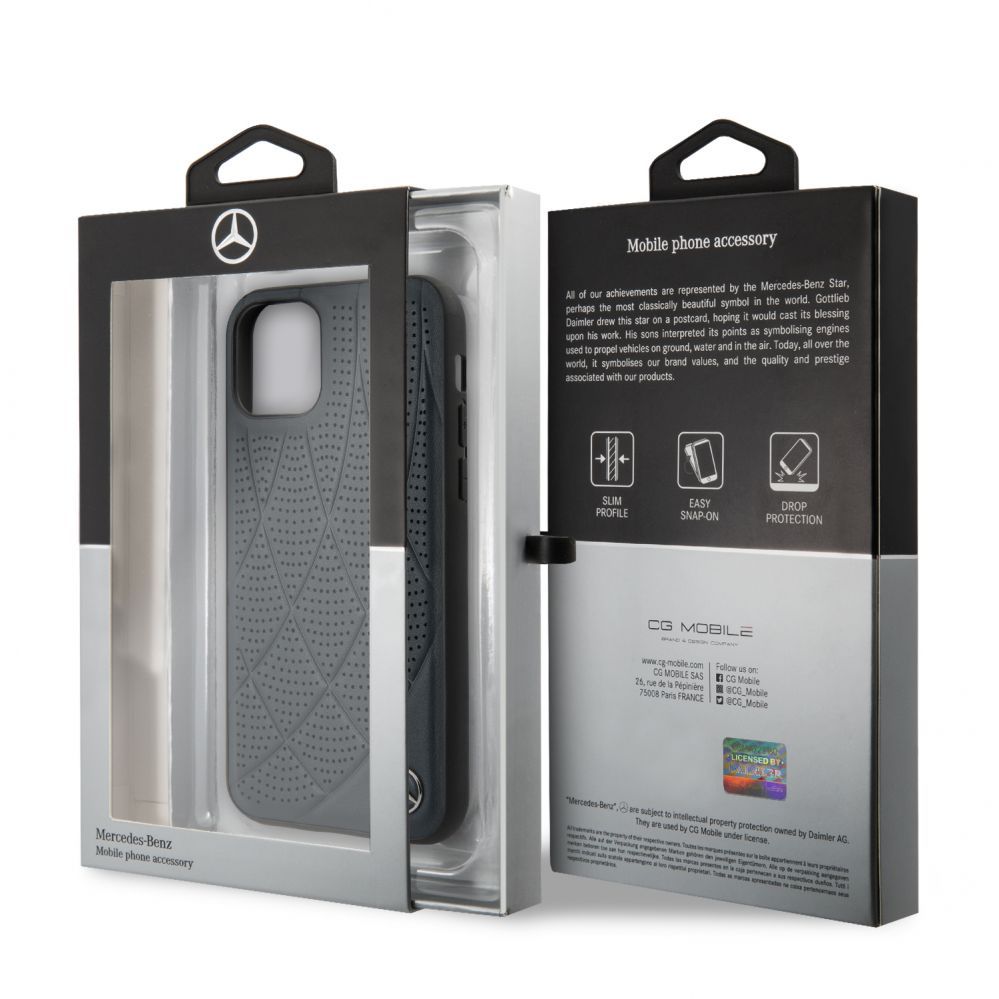 Чехол на заднюю панель Mercedes-Benz Apple iPhone 11 Pro Quilted Genyine Leather Blue