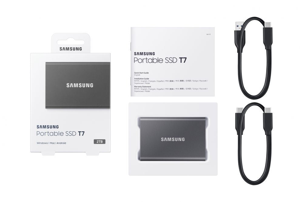 Mälupulk Samsung  Portable SSD T7 2000 GB, USB 3.2, Gray