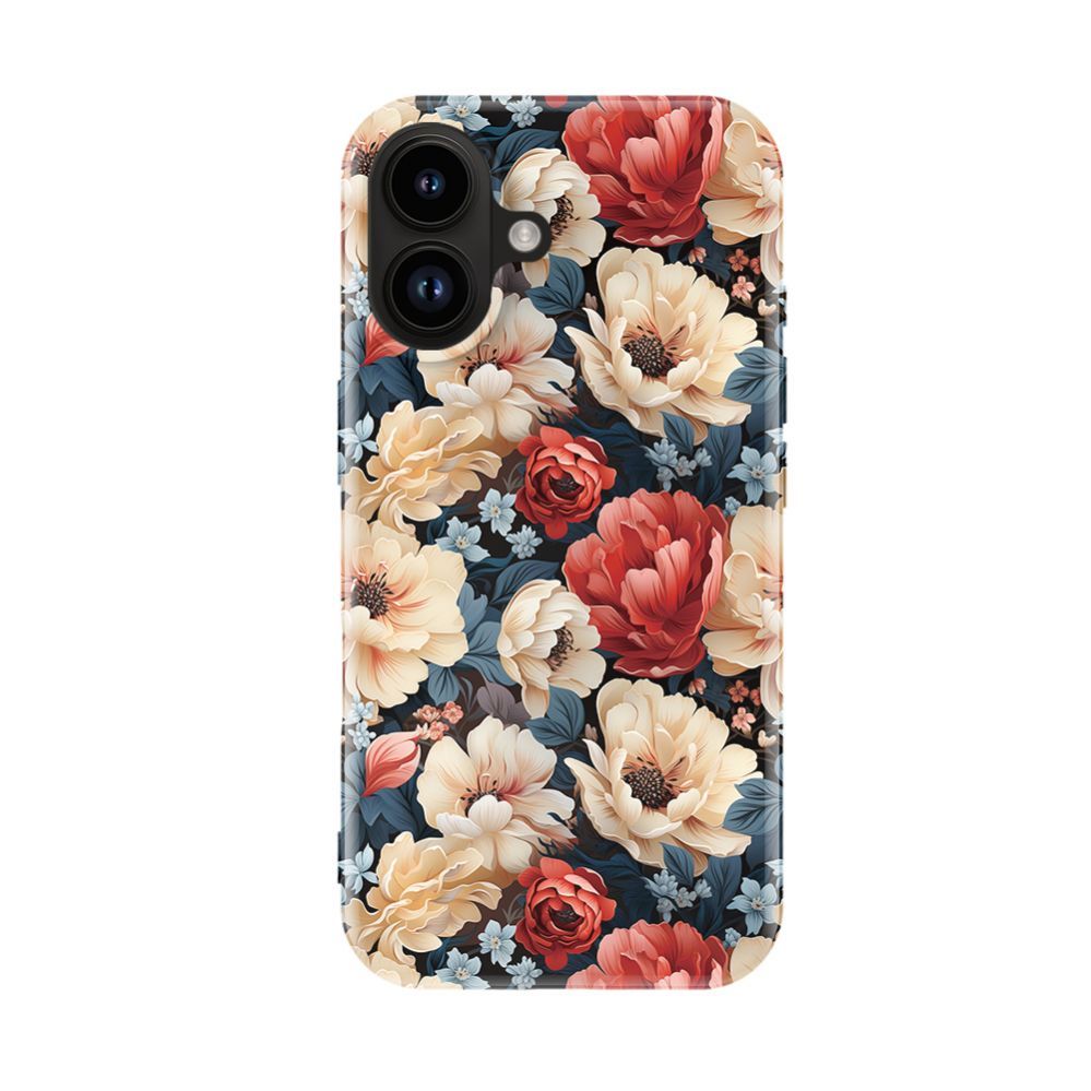 Чехол на заднюю панель Evelatus Apple iPhone 16 Slim Shell with Magsafe customized print design Flower Red