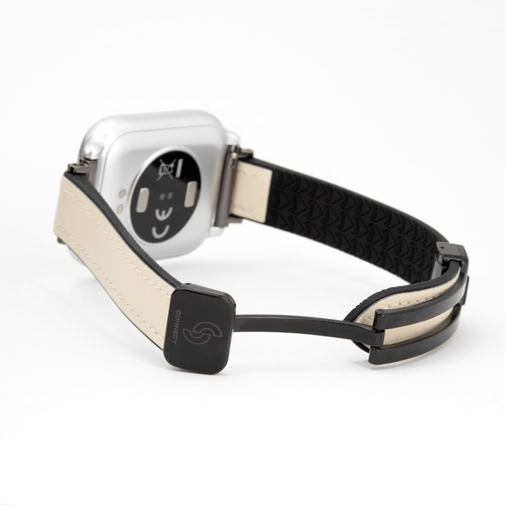 Strap Connect  20mm Silicone Leather Watch Straps with Magnetic White