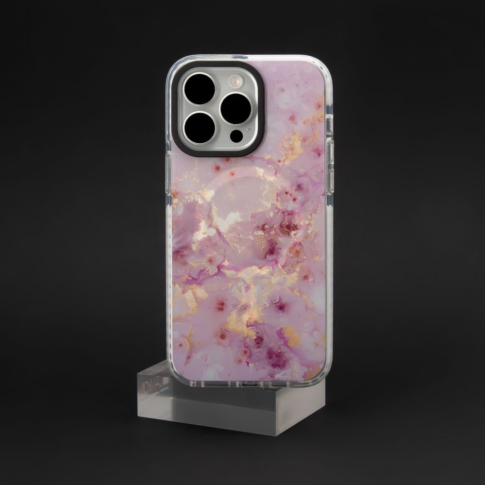 Back panel cover Evelatus Apple iPhone 15 Pro Max PC+TPU With MagSafe Customized Print Pink