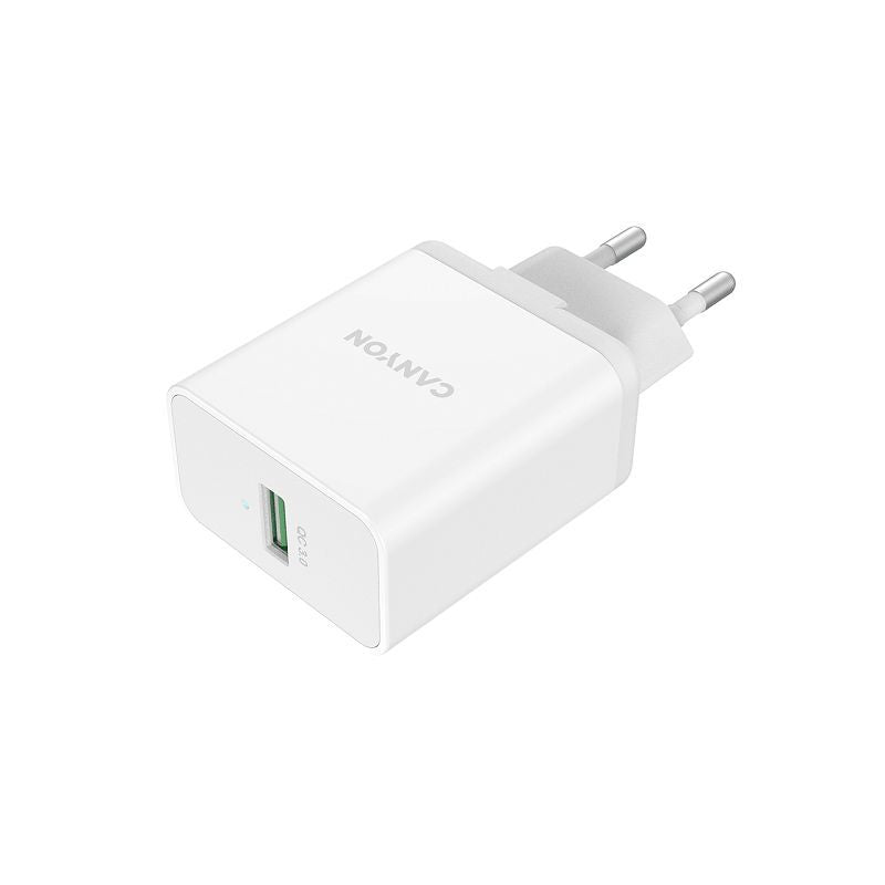 Adapter Canyon - Wall charger H-12 With USB-A QC3.0 18W White