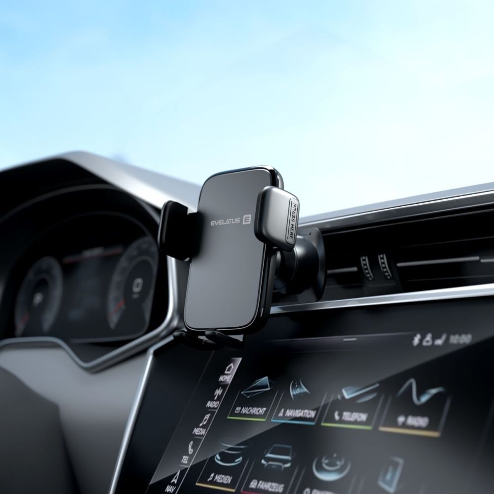Авто держатель Evelatus  Car air conditioning vent bracket  holder H2+KAC001 Black