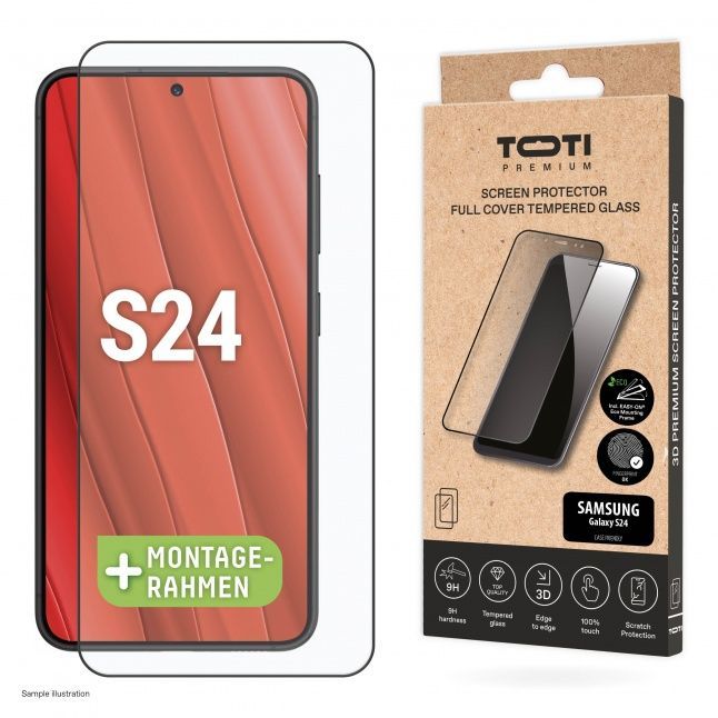 Защитное стекло toti premium  PREMIUM TEMPERED glass 3D screen protector full cover for Samsung Galaxy S24/S25