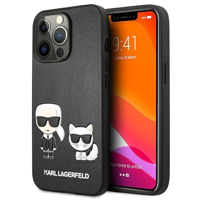 Back panel cover Karl Lagerfeld Apple iPhone 13 Pro Choupette PU Leather Case Black