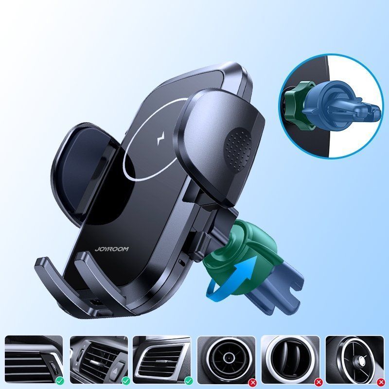 Car charger Joyroom Joyroom car air vent holder Qi wireless charger 15W black (JR-ZS241)