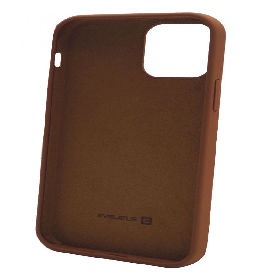 Back panel cover Evelatus Apple iPhone 12/12 Pro Premium Soft Touch Silicone Case Dark Coffee