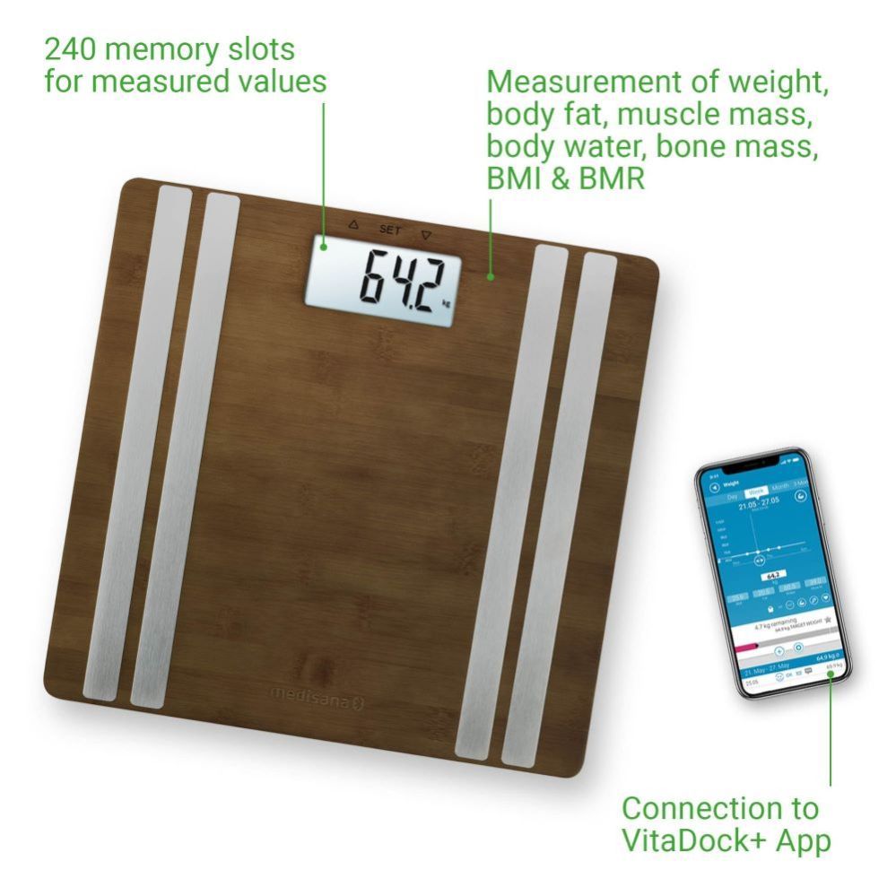 Scales Medisana  Medisana BS 552 connect bamboo body analysis scale