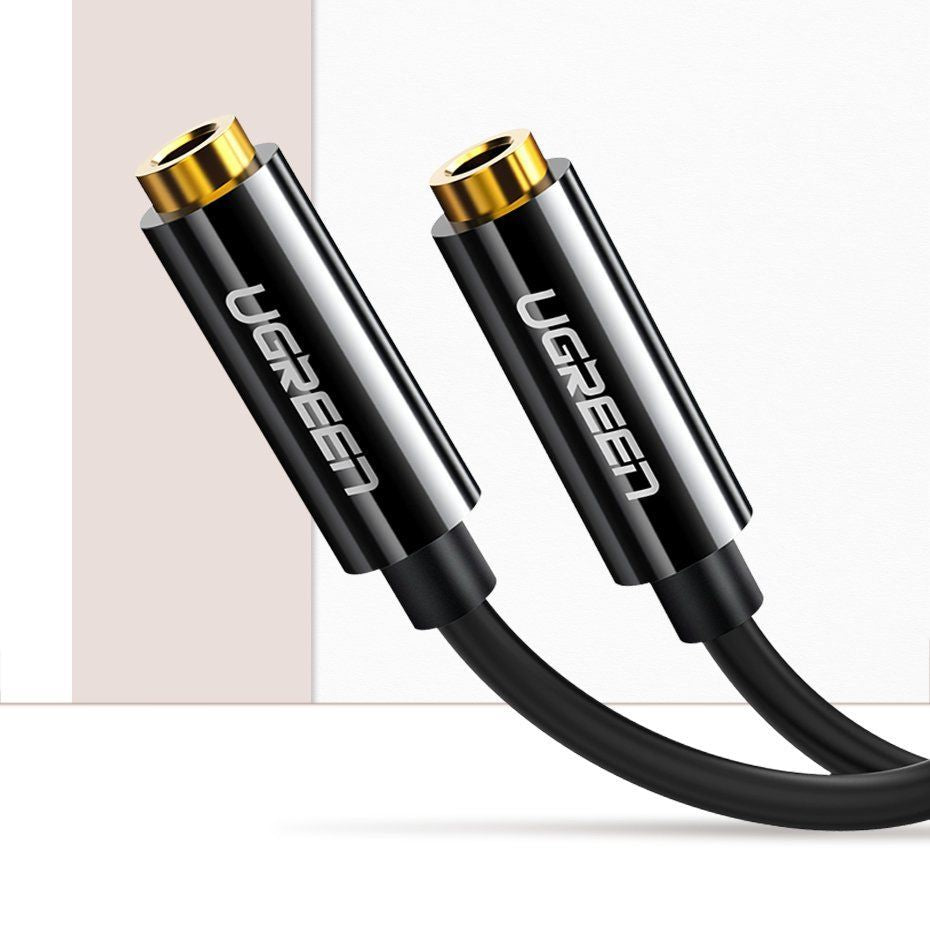 Kaabel Ugreen  cable 3.5 mm headphone splitter mini jack AUX 25cm black (20816) Black