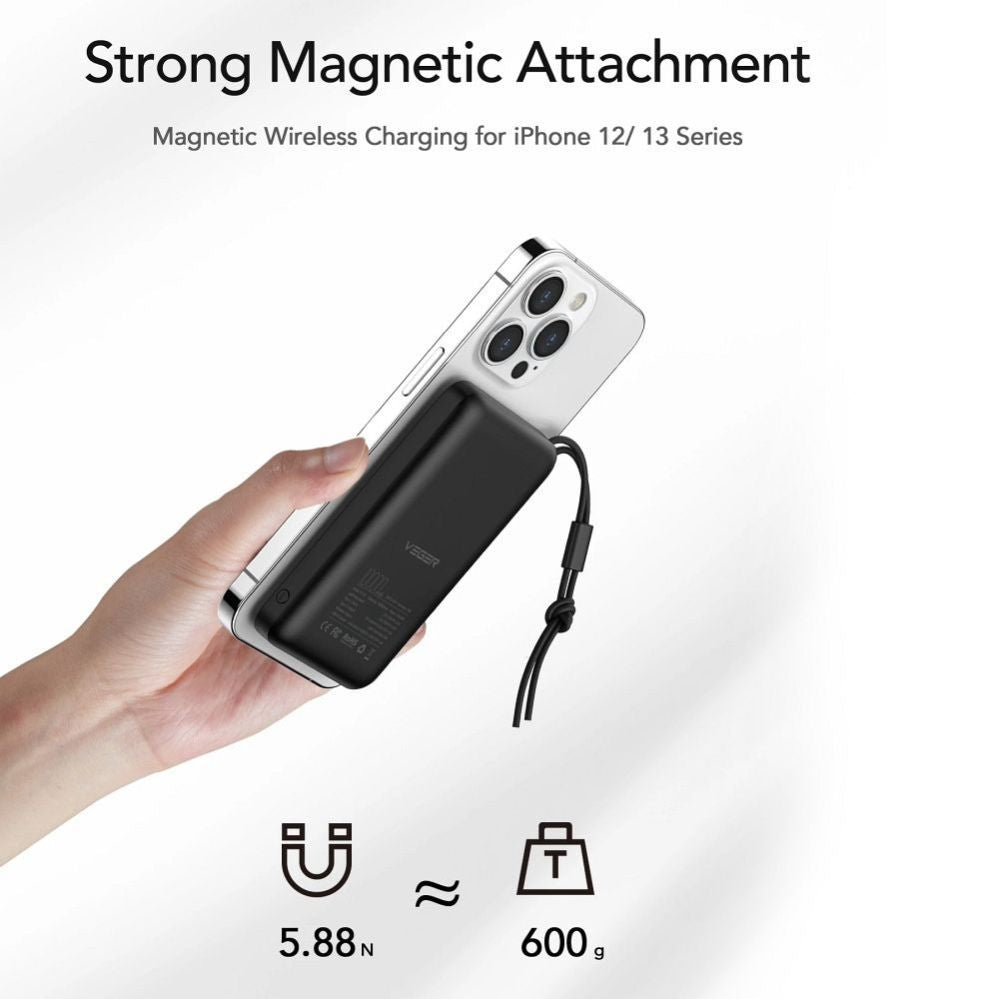 Power bank Veger  Powerbank compatible with Magsafe Veger MagOn (VP1151 / W1151) PD QC3.0 2A 20W with wireless charging 10000 mAh white