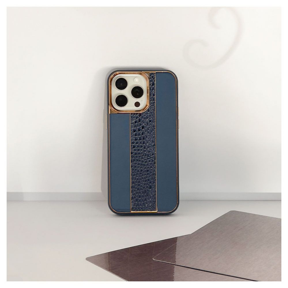 Чехол на заднюю панель iLike Apple iPhone 15 Pro Max Leather Case Customized Midnight Blue