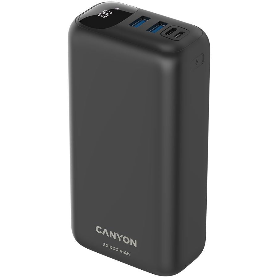 Väline aku Canyon  CANYON power bank PB-301 LED 30000 mAh PD 20W QC 3.0 Black
