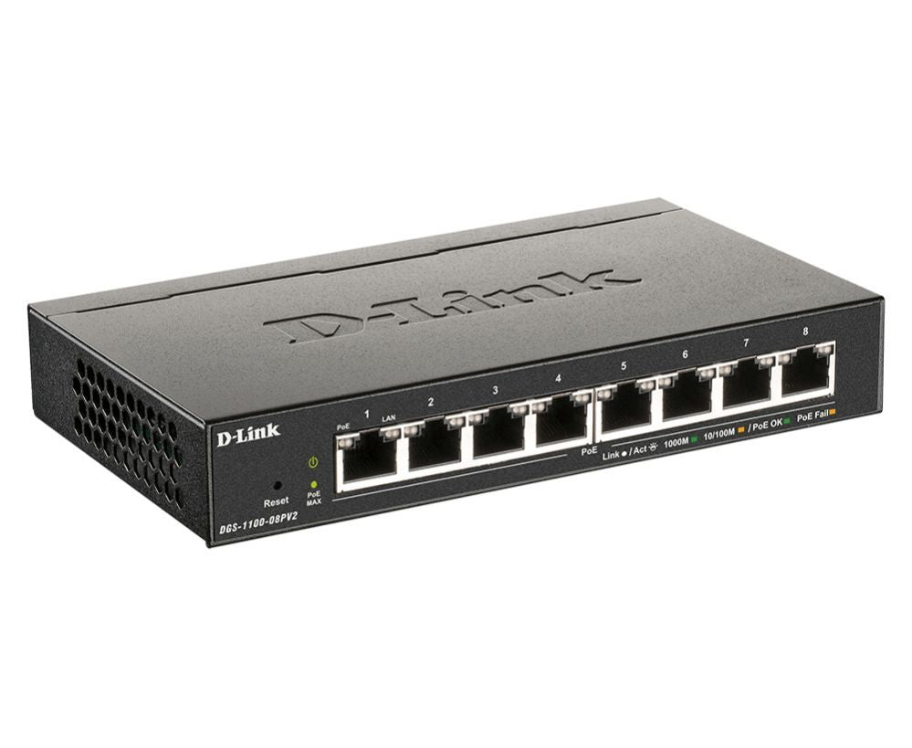 Server - Other Accessories D-link  8-Port Gigabit PoE Smart Managed Switch DGS-1100-08PV2 Web managed, Desktop
