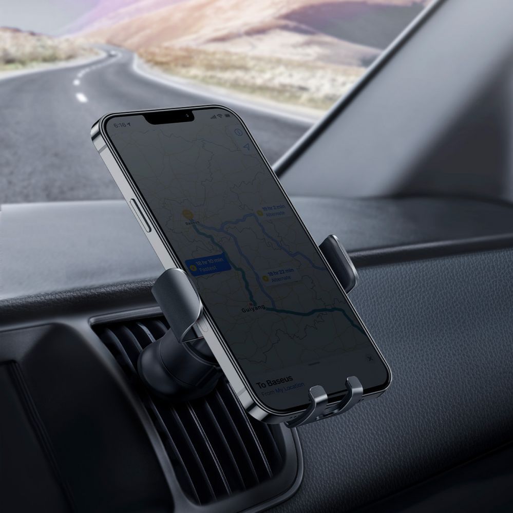 Automaatne hoidja Baseus  Baseus Metal Age II gravitational car phone holder for ventilation grille black (SUJS000001)
